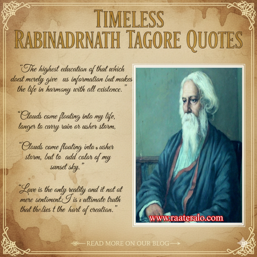Timeless Rabindranath Tagore Quotes with Bengali and English