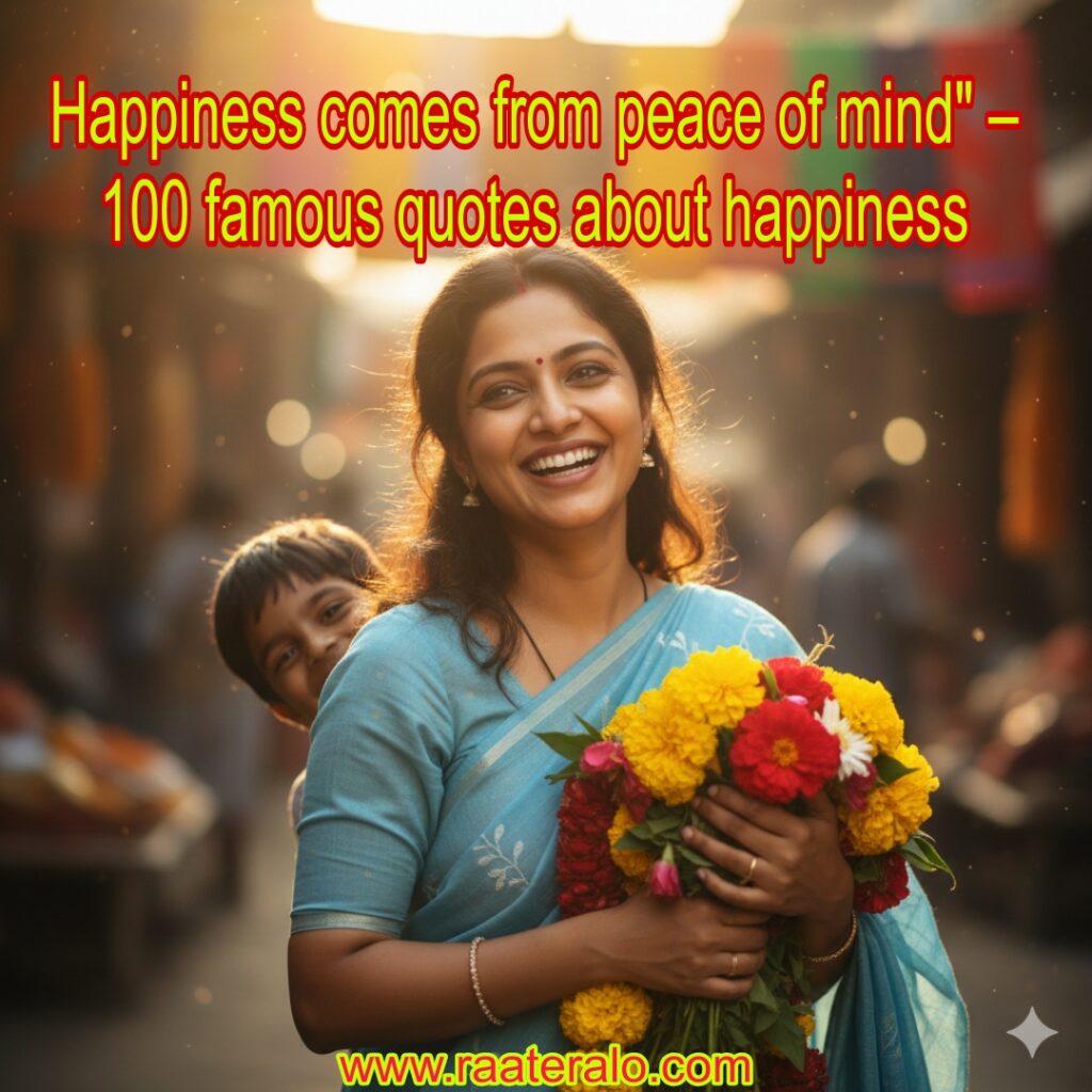 Happiness comes from peace of mind" – 100 famous quotes about happiness