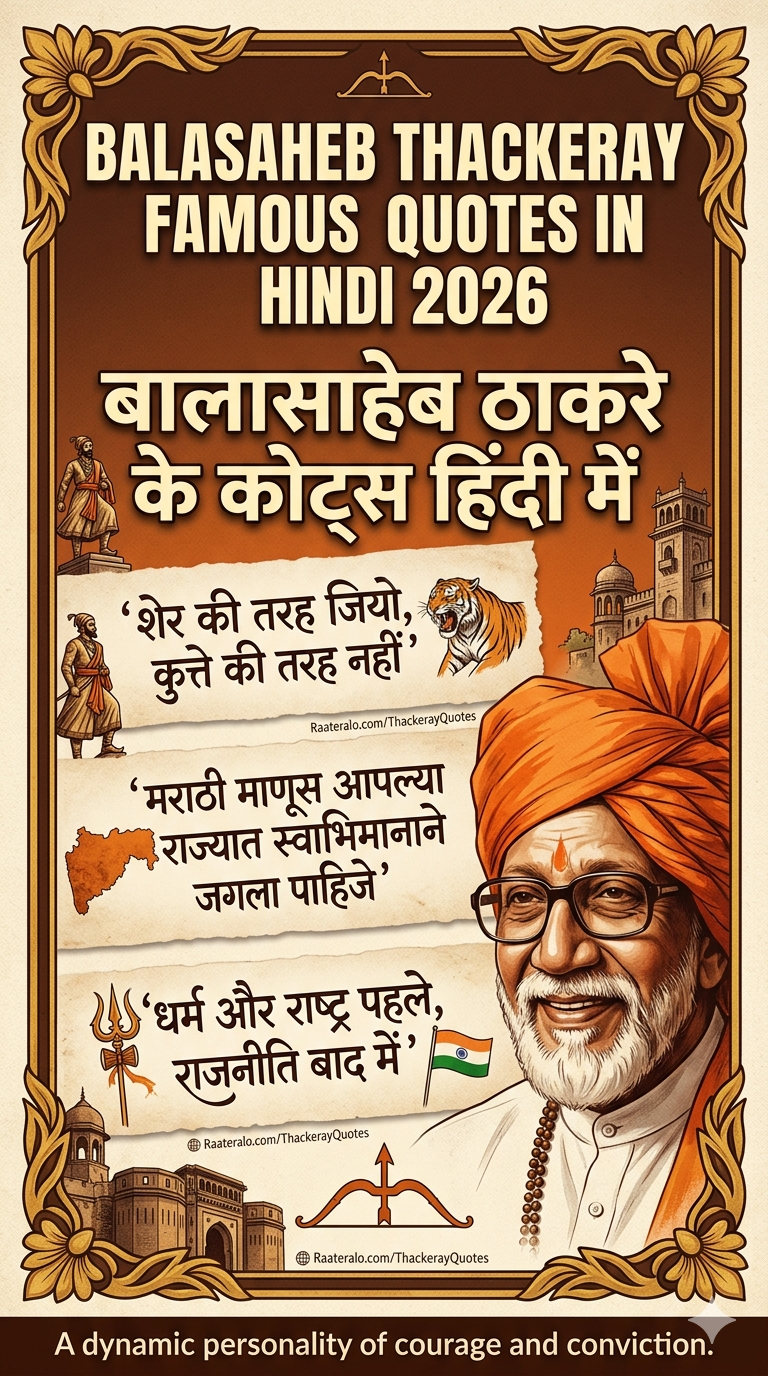 Balasaheb Thackeray Famous Quotes in Hindi 2026